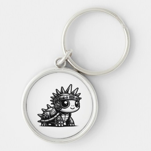Whimsigoth Cyborg Turtle  Art Design Classi Sleutelhanger (Voorkant)