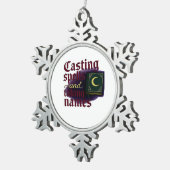 Whimsigoth Fantasy – Mystieke bossen, manen en man Tin Sneeuwvlok Ornament (Rechts)