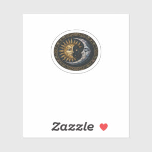 Whimsigoth Glas in lood Moon en Sun Classic Sticker