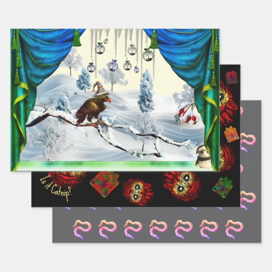 WHIMSIGOTH HOLIDAY wrapping paper 3 vel-set (Set)