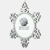 Whimsigoth Ink – Mystieke bossen, manen en magie Tin Sneeuwvlok Ornament (Rechts)