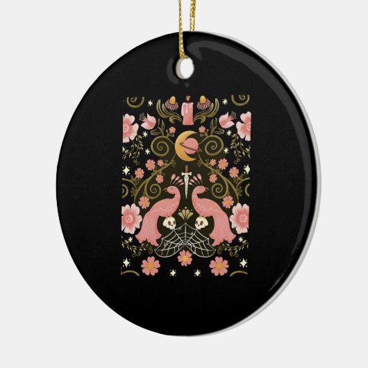Whimsigoth Midnight Garden Graphic Keramisch Ornament (Links)