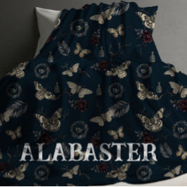 Whimsigoth Navy Gepersonaliseerde Baby Moth Deken