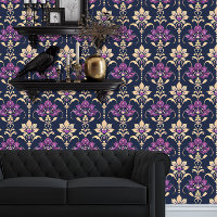 Whimsigoth Paarse en gouden bloemen