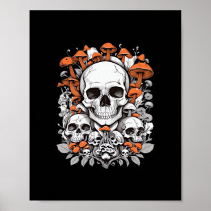 Whimsigoth Skulls & Mushrooms Botanische leeftijd Poster