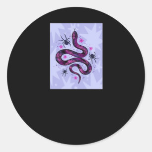 Whimsigoth Snake Spinnen Bloemen Ronde Sticker