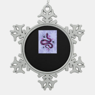 Whimsigoth Snake Spinnen Bloemen Tin Sneeuwvlok Ornament