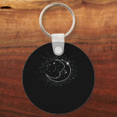 Whimsigoth Sterrennacht Moon Witchy Classic Sleutelhanger (Voorkant)