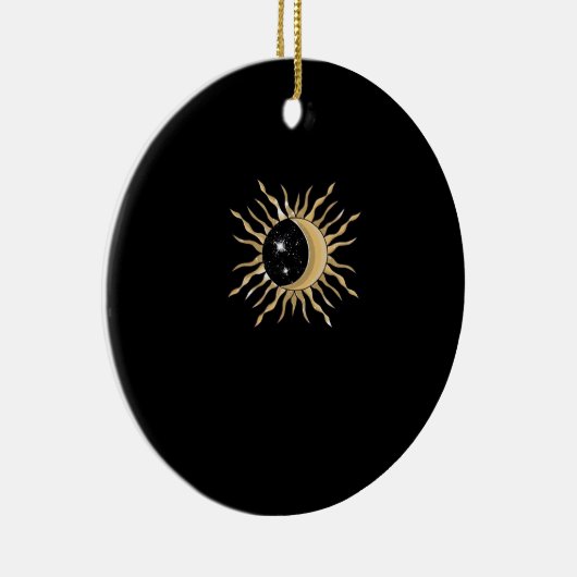 Whimsigoth Sun Moon Space Classic Keramisch Ornament (Rechts)