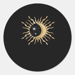 Whimsigoth Sun Moon Space Classic Ronde Sticker