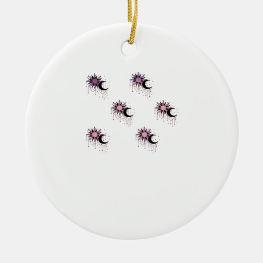 Whimsigoth Sun Moon Witchy Keramisch Ornament (Voorkant)