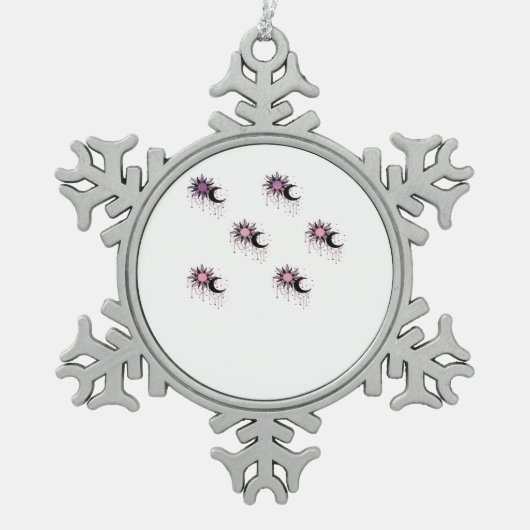 Whimsigoth Sun Moon Witchy Tin Sneeuwvlok Ornament (Voorkant)