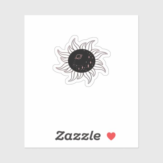Whimsigoth Sun Space Mountains en zonsondergang Sticker (Vel)