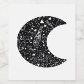 Whimsigoth Witch Moon Wicca Kawaii Gothic Tattoo A Wijn Etiket (Enkel label)