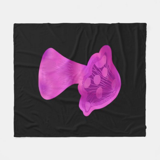 Whimsigoth Zen Pattern Mushroom Fleece Deken (Voorkant (Horizontaal))