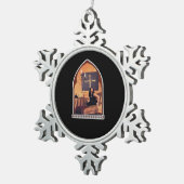Whimsigothic Cathedral Window Classic Tin Sneeuwvlok Ornament (Rechts)