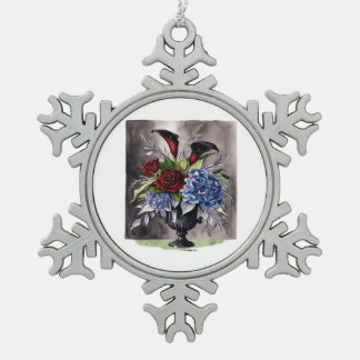 Whimsigothic – Gotische bloemenvaas esthetische kl Tin Sneeuwvlok Ornament