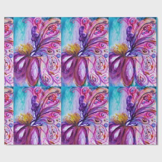 WHIMSIKE CUTE BLOEMENFEE IN ROZE, GOUDEN SPROKKELS CADEAUPAPIER (Vlak)