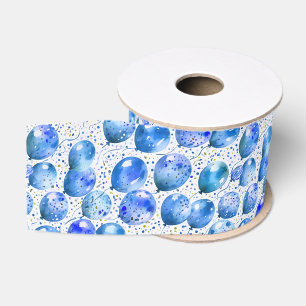 Whimsisch blauwe verjaardags-/babyfeestversiering grosgrain lint