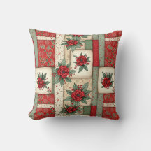Whimsisch Bloemig Vintage Kerstquiltsjabloon