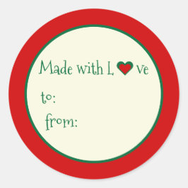 Whimsisch Festelijk Met Liefde Gemaakt Schrijf Op Ronde Sticker