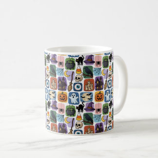 Whimsisch Halloween Patchwork Patroon Koffiemok