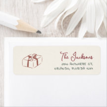 Whimsisch handgetekend kerst retouradres