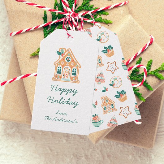 Whimsisch kerstfeest cadeaulabel