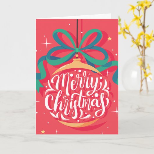 Whimsisch Kerstmis Persoonlijk | Kerstmis Kaart (Gele Bloem)