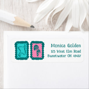 Whimsisch Kerstmis Raster Lief Aanpasbaar Retourad Etiket