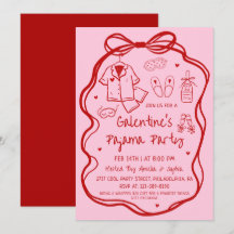 Whimsisch met de hand getekend Galentine's Pyjamaf