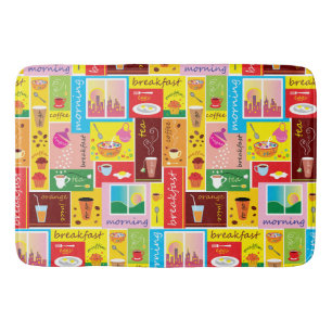 Whimsisch ontbijtpatroon badmat