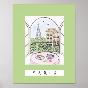 Whimsisch Parijs en Eiffeltoren "PARIJS" Poster