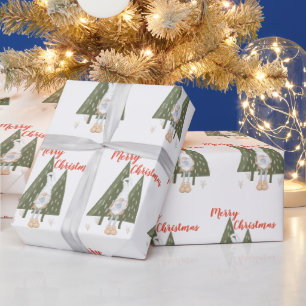 Whimsisch prettig kerst kabouter  cadeaupapier