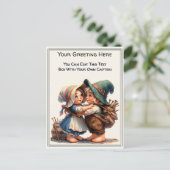 Whimsische alledaagse sentiment verhaalboek kunst briefkaart (Staand voorkant)