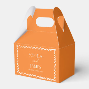 Whimsische citrus sinaasappel golvende rand bruilo bedankdoosjes