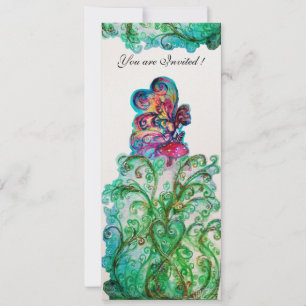 WHIMSISCHE FLOERSHEN EN KLEINE ELF paars, rood, bl Kaart