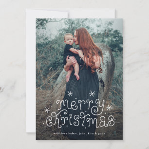 Whimsische hand-lettering Kerstmis Sterren Feestdagenkaart