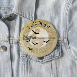 Whimsische Heksen Volle Maan  Ronde Button 4,0 Cm