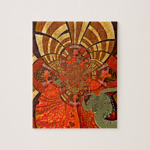 Whimsische Hoogten: Mooie Grappige Giraffe Afrikaa Legpuzzel
