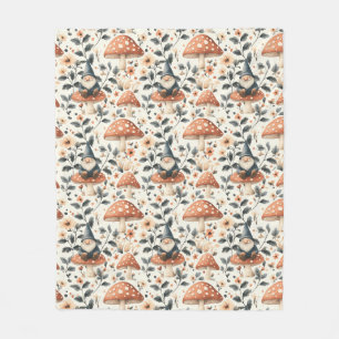 Whimsische Kabouter & Paddenstoel Betoverend Bos Fleece Deken