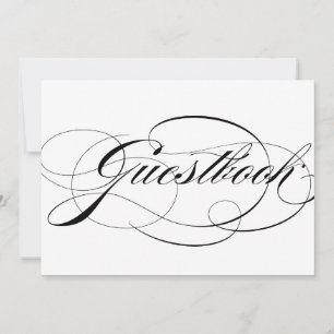 Whimsische kalligrafie Bruiloftgastenboek bord