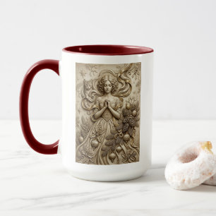Whimsische Kerstkat Winter Juffrouw Kunstmok Mok