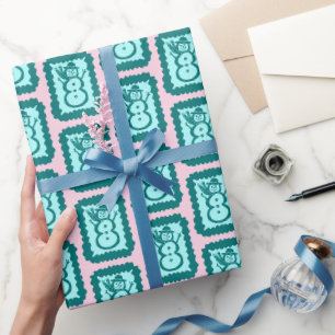 Whimsische Kerstman Schattig Helder Vakantie Cadeaupapier