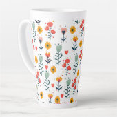 Whimsische kleine bloemmotief boodschappentas latte mok (Linkerhoek)