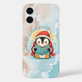 Whimsische lees-pinguïn boekachtige iPhone-hoes iPhone 16 Hoesje