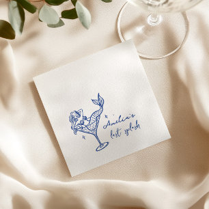 Whimsische Meermin Martini Glas Bachelorette  Servet