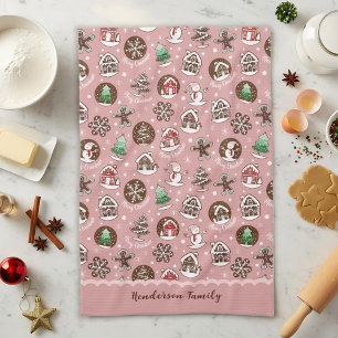 Whimsische Mopshartige Kerstkoekjes Aangepaste Win Theedoek