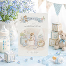 Whimsische muizen bedanken zich voor baby shower