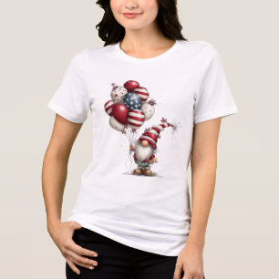 Whimsische Patriotische Kabouter Illustratie Tri-Blend Shirt